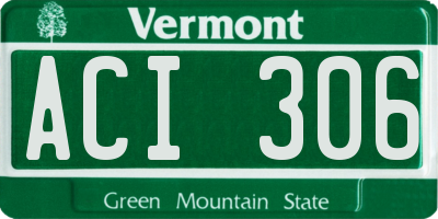 VT license plate ACI306