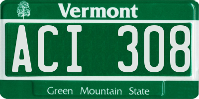 VT license plate ACI308