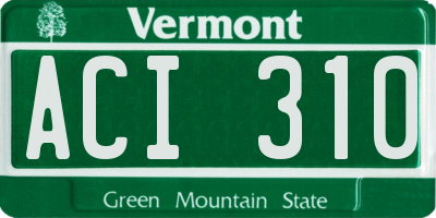 VT license plate ACI310