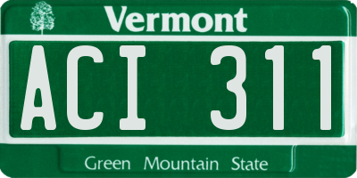 VT license plate ACI311
