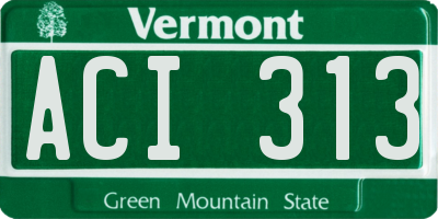 VT license plate ACI313