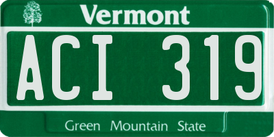 VT license plate ACI319