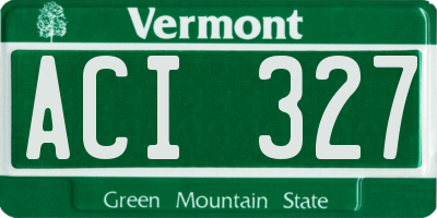 VT license plate ACI327