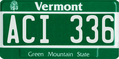 VT license plate ACI336