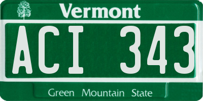 VT license plate ACI343