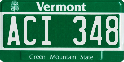 VT license plate ACI348
