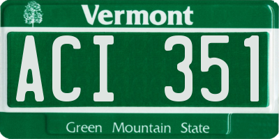 VT license plate ACI351