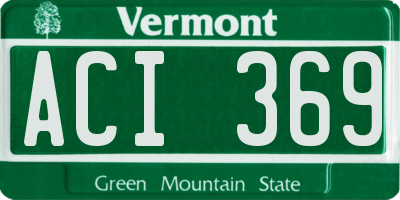 VT license plate ACI369