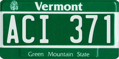 VT license plate ACI371