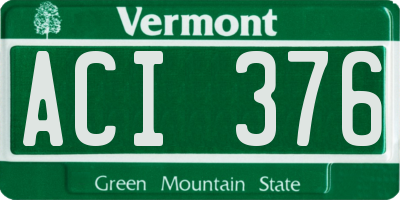 VT license plate ACI376