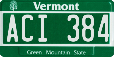 VT license plate ACI384