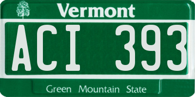 VT license plate ACI393