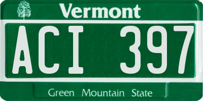 VT license plate ACI397