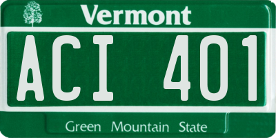 VT license plate ACI401
