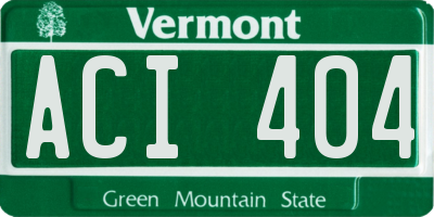 VT license plate ACI404