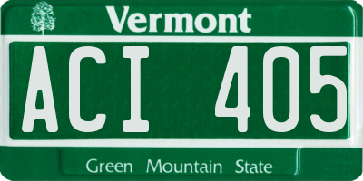 VT license plate ACI405