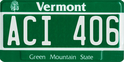 VT license plate ACI406