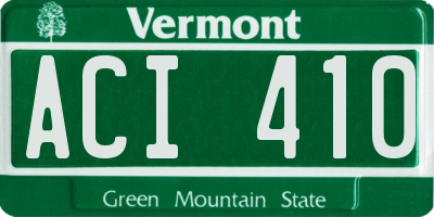 VT license plate ACI410