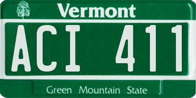 VT license plate ACI411