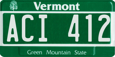 VT license plate ACI412