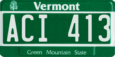 VT license plate ACI413