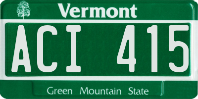 VT license plate ACI415