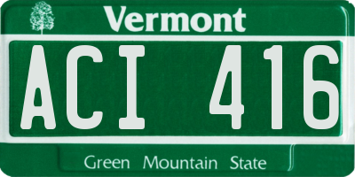 VT license plate ACI416
