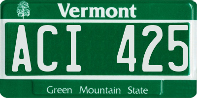 VT license plate ACI425