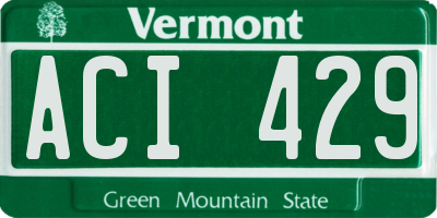 VT license plate ACI429