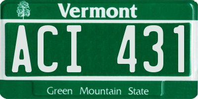 VT license plate ACI431