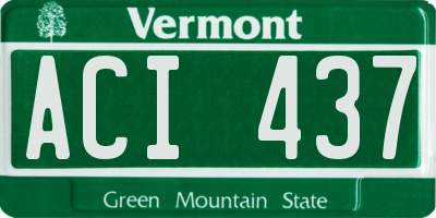 VT license plate ACI437
