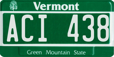 VT license plate ACI438