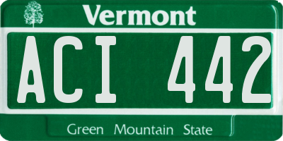 VT license plate ACI442