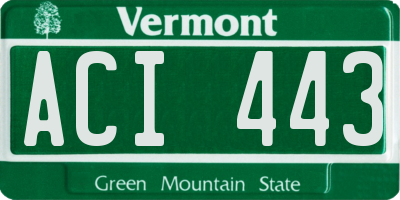 VT license plate ACI443