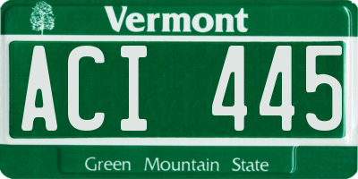 VT license plate ACI445