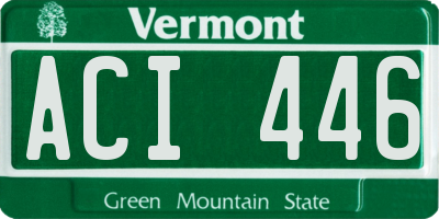 VT license plate ACI446