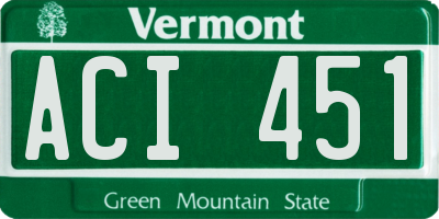 VT license plate ACI451
