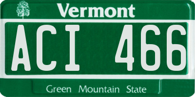VT license plate ACI466
