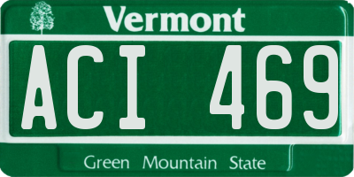 VT license plate ACI469