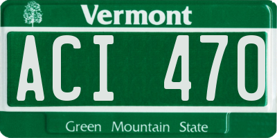 VT license plate ACI470