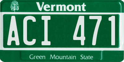 VT license plate ACI471