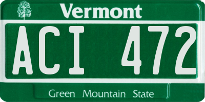 VT license plate ACI472