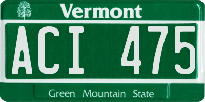 VT license plate ACI475