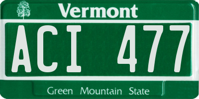 VT license plate ACI477