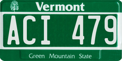 VT license plate ACI479