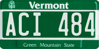 VT license plate ACI484