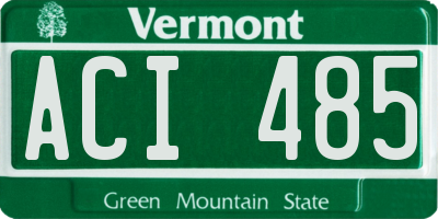 VT license plate ACI485