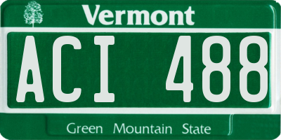 VT license plate ACI488