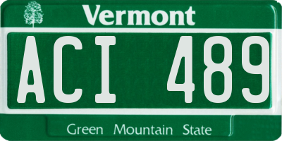 VT license plate ACI489