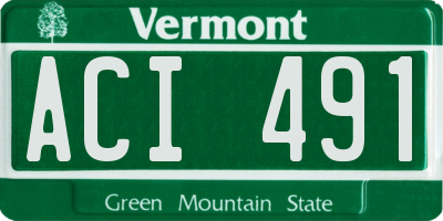 VT license plate ACI491